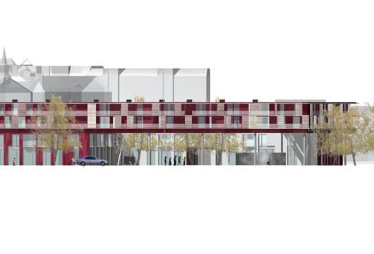 Det oprindelige projekt, Vestfacade.