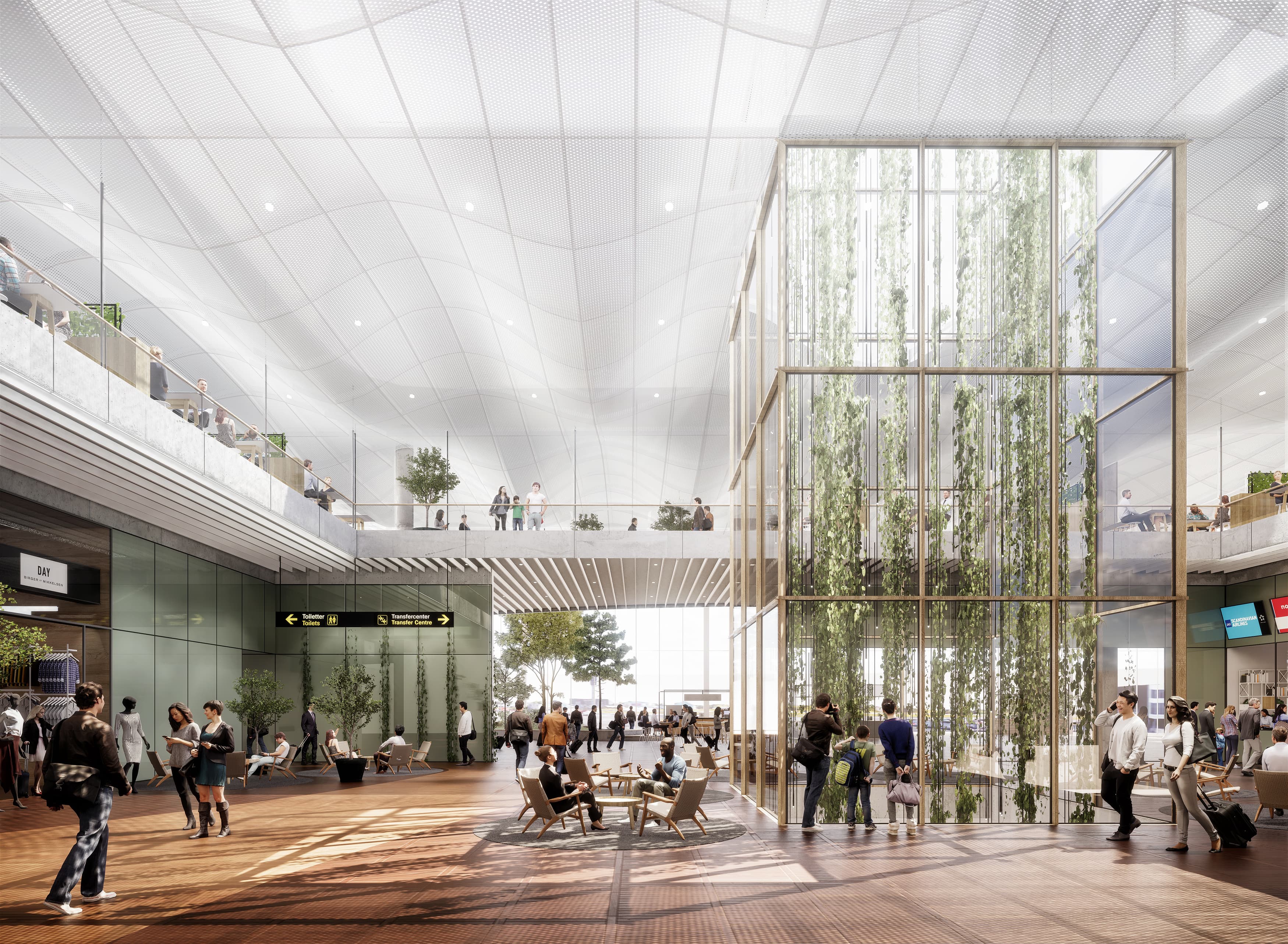 Tegning af kommende udvidelse af Terminal 3 i Københavns Lufthavn